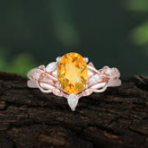 Enchanted 4-Prong Oval Cut Citrine Stacking Ring